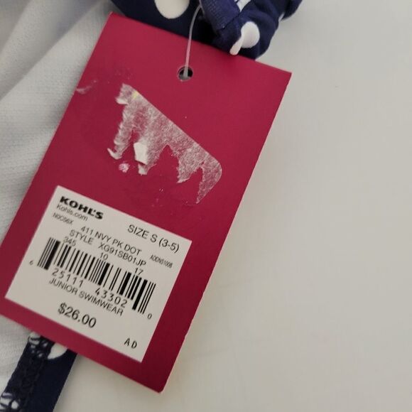 "SO" Woman's bikini 👙 bottoms Size: small 3/5 blue/white polka-dots NWT - Picture 4 of 5